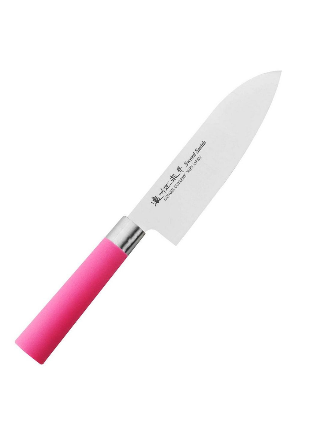 Кухонный нож Сантоку 17 см Satake розовые,