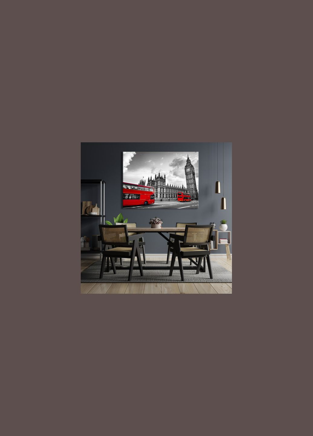 Картина Красный автобус возле биг-бена 45x60 см (P0504) Malevich Store (333338924)