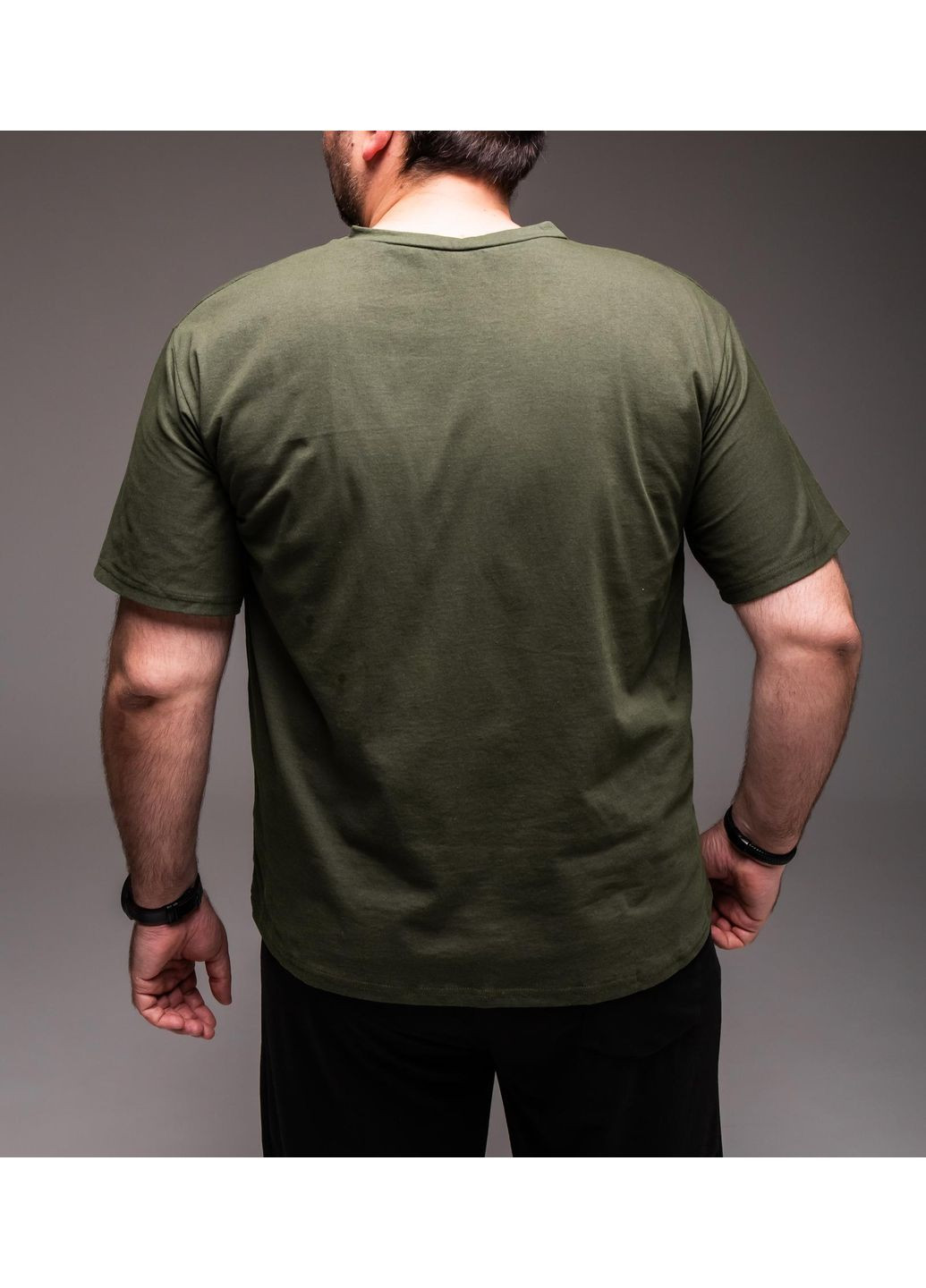 Хаки (оливковая) рубашка хлопок 100% большие размеры "casual" No Brand