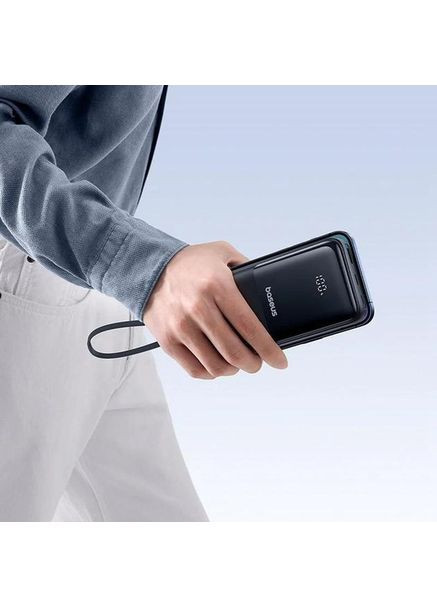 Павербанк Lipow 20000 mah 22.5 Вт Dual‑Cable Power Bank з 2 вбудованими кабелями Type-C і Lightning та швидкою зарядкою УМБ Baseus (370872795)