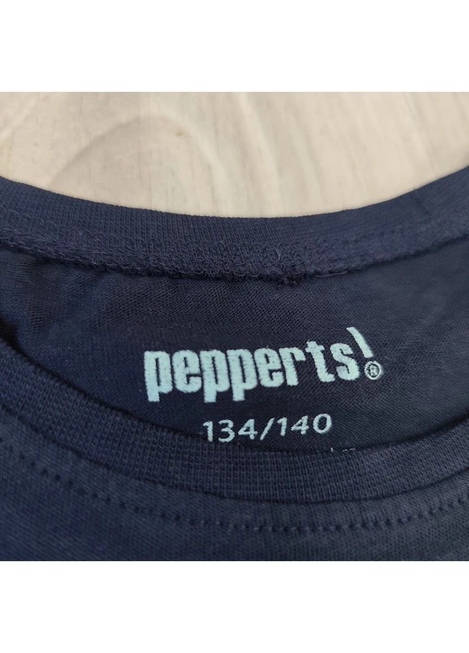 Темно-синяя летняя футболка для девочки принт i need sea, размер Pepperts