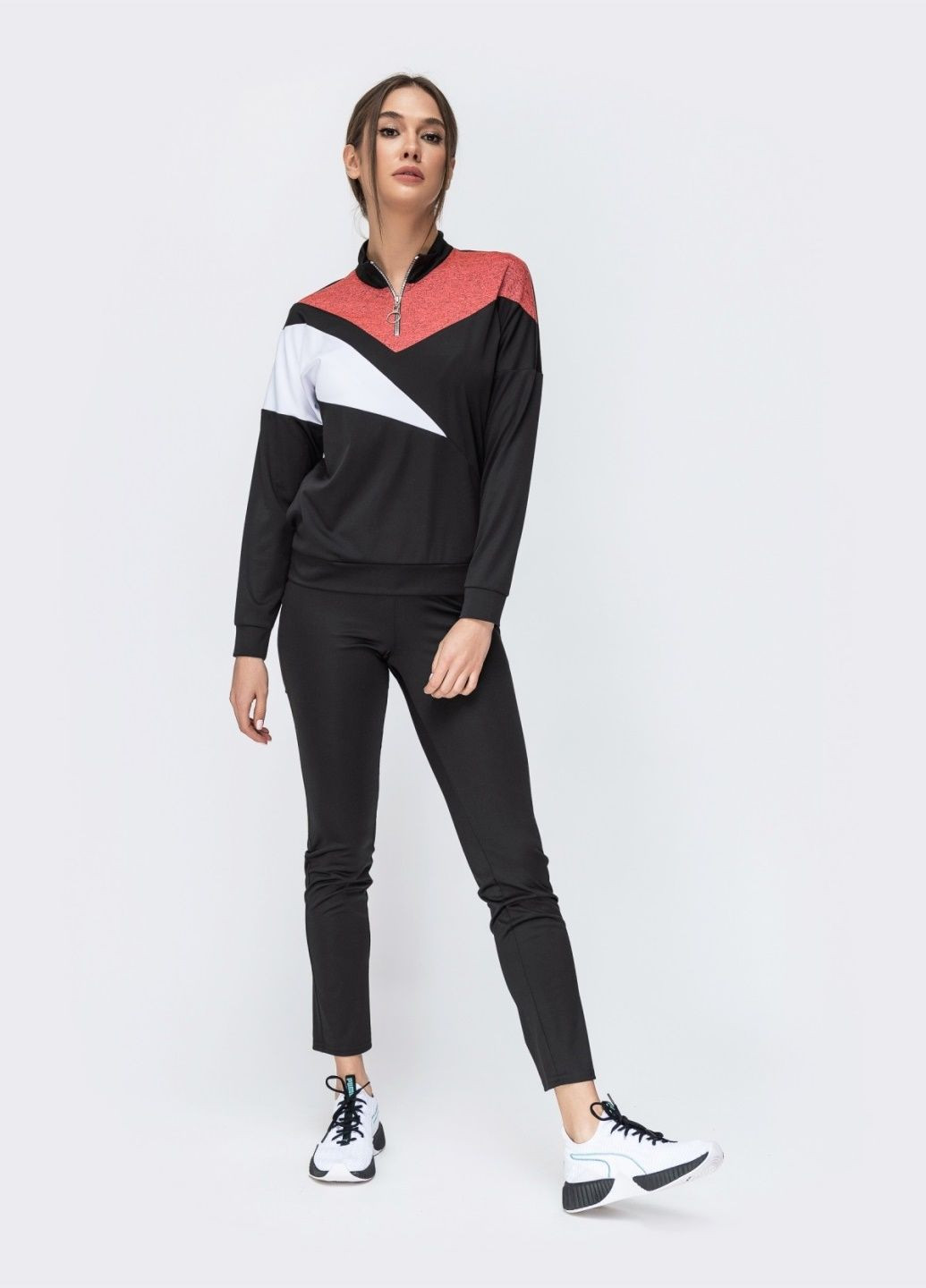 спортивный костюм со вставками из кофты и брюк чёрный Dressa (369670341)