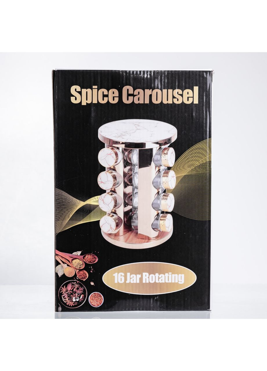 Карусель для специй 16 баночек по 100 мл, мрамор HP-1371 Yiwu (370800590)