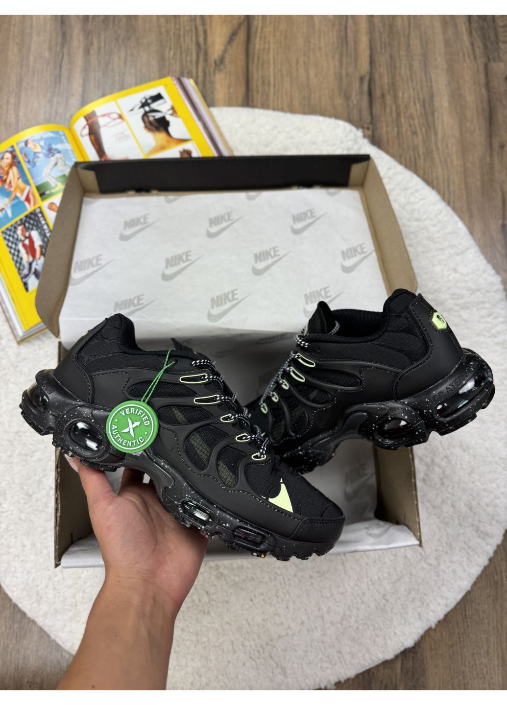 Сірі Осінні кросівки чоловічі nike air max tn terrascape plus black green найк аір макс тн плюс No Brand