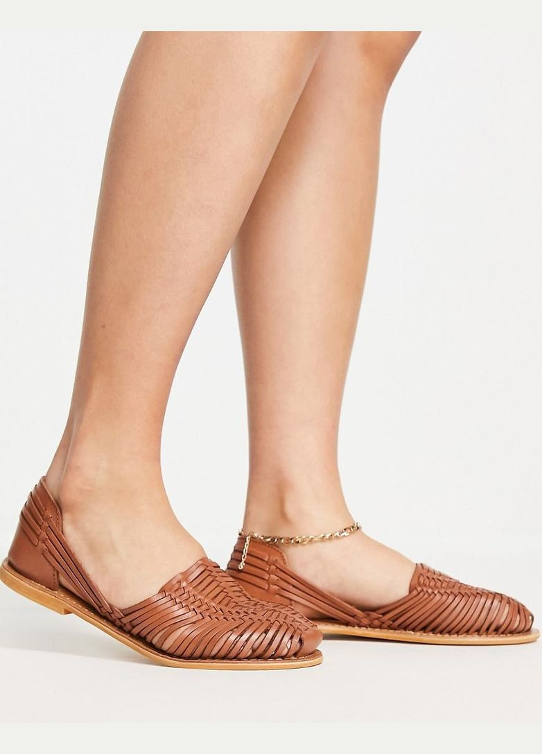 Коричневые повседневные, кэжуал сандалии Asos Без шнурков