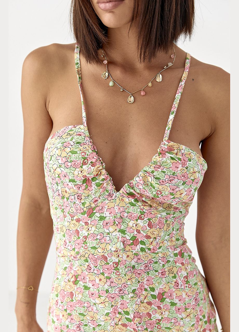 Квітковий сарафан на бретелях Lurex (336678826)