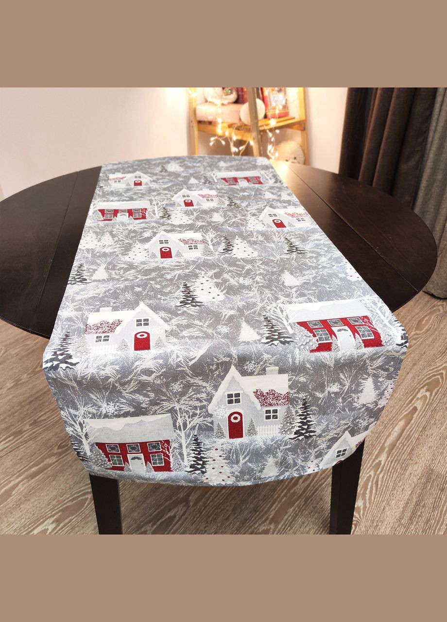 Ранер на стол декоративная дорожка водоотталкивающая новогодняя тефлоновая 37х100 Maystat (305390172)