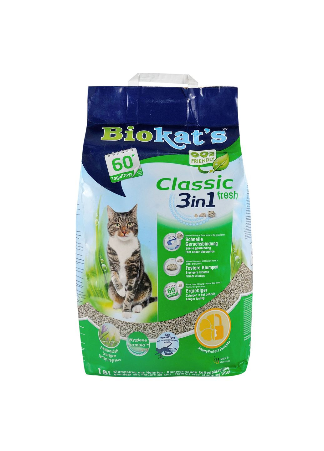 Наполнитель для кошачьего туалета Biokat's Classic Fresh 3 in 1 Бентонитовый комкующий 18 л (4002064613796) Gimborn (279570480)
