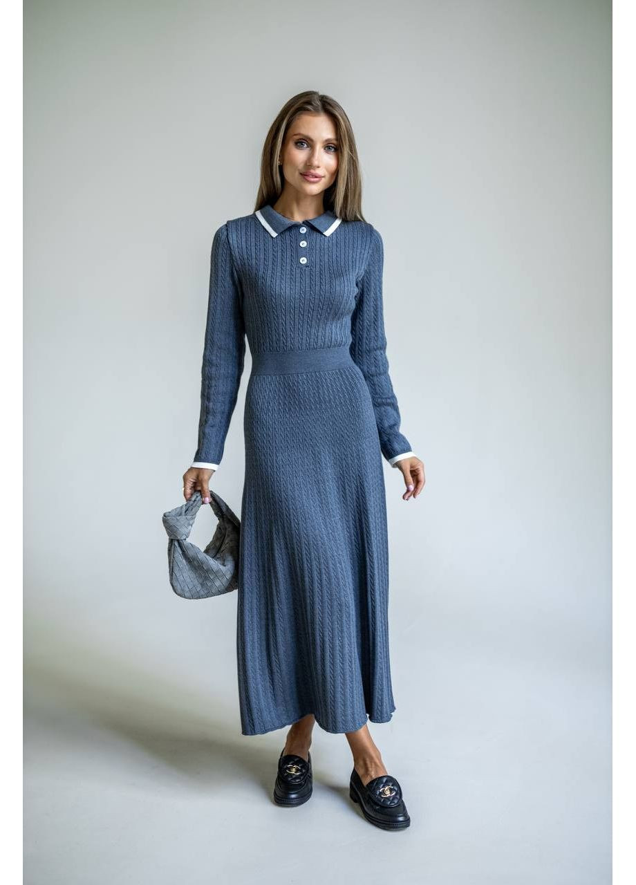 Серое повседневный платье женское а-силуэт KaraMix однотонное