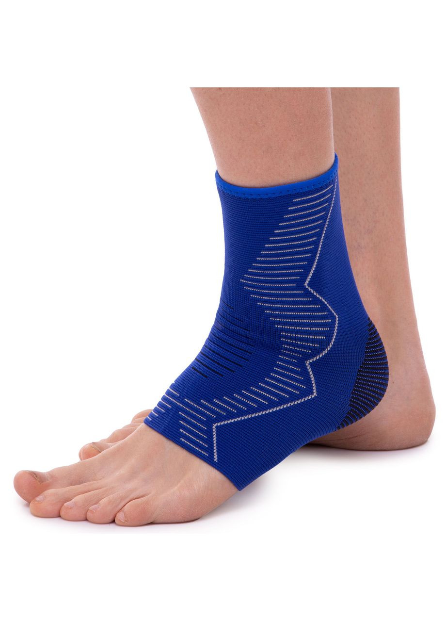 Бандаж для гомілковостопного суглоба еластичний (1шт) ST-7024 (поліестер, спандекс, латекс, р-р S-XL, синій) SIBOTE (361438965)