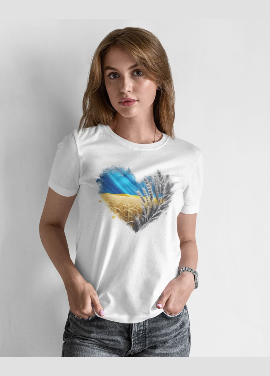 Футболка жіноча патріотична з серцем 21100002 Mishe - (315048406)