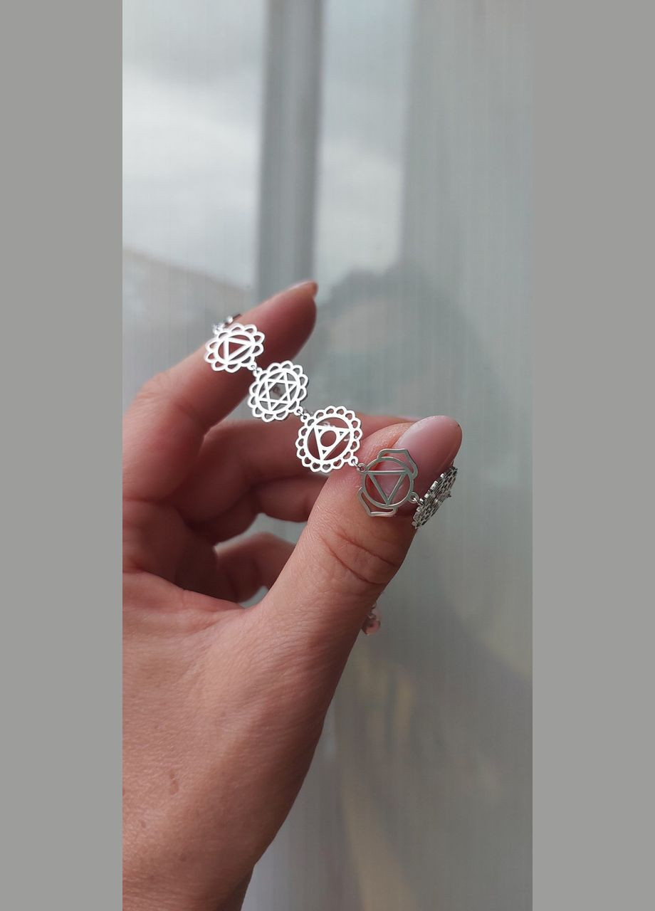 Серебряный браслет 925 пробы Семь чакр. No Brand (328263757)