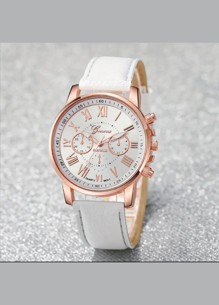 Жіночий годинник кварцовий Білий + 4 браслета Geneva (337713486)