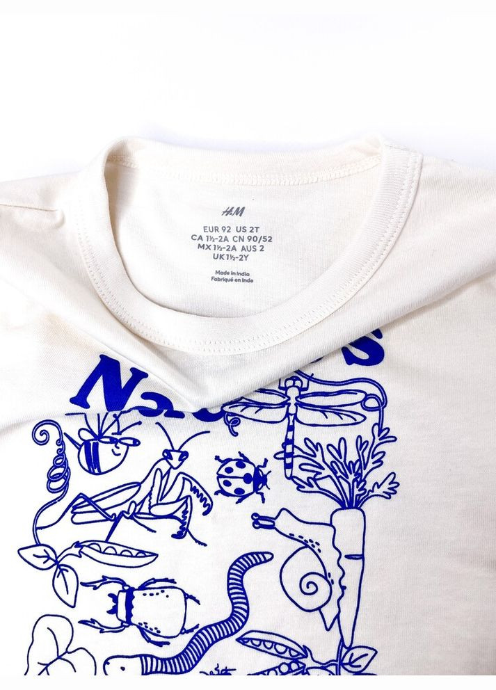 Біла футболка н&м 92 см білий артикул л979 H&M