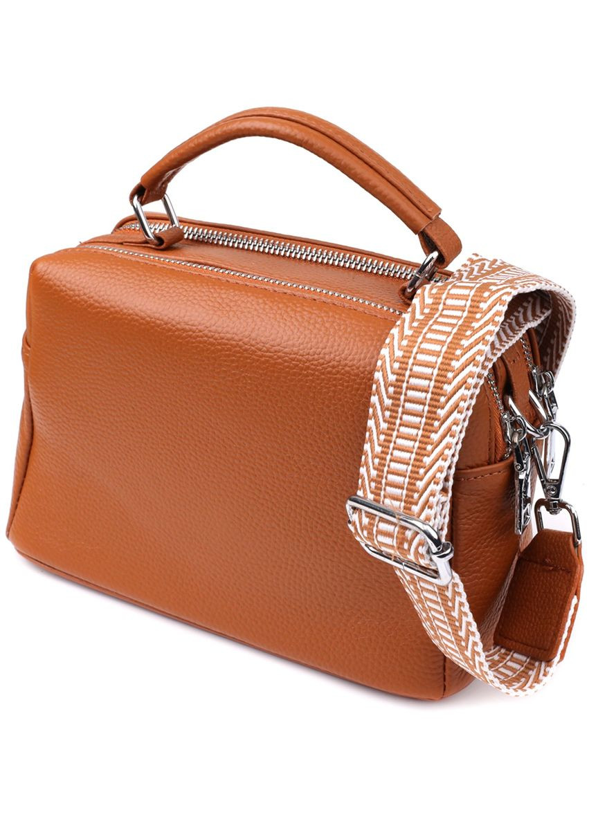 Сумка кросс-боди через плечо женская из натуральной кожи средняя Рыжий 38261 Vintage (355245180)