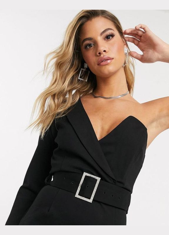 Черное платье пиджак на одно плечо. Asos