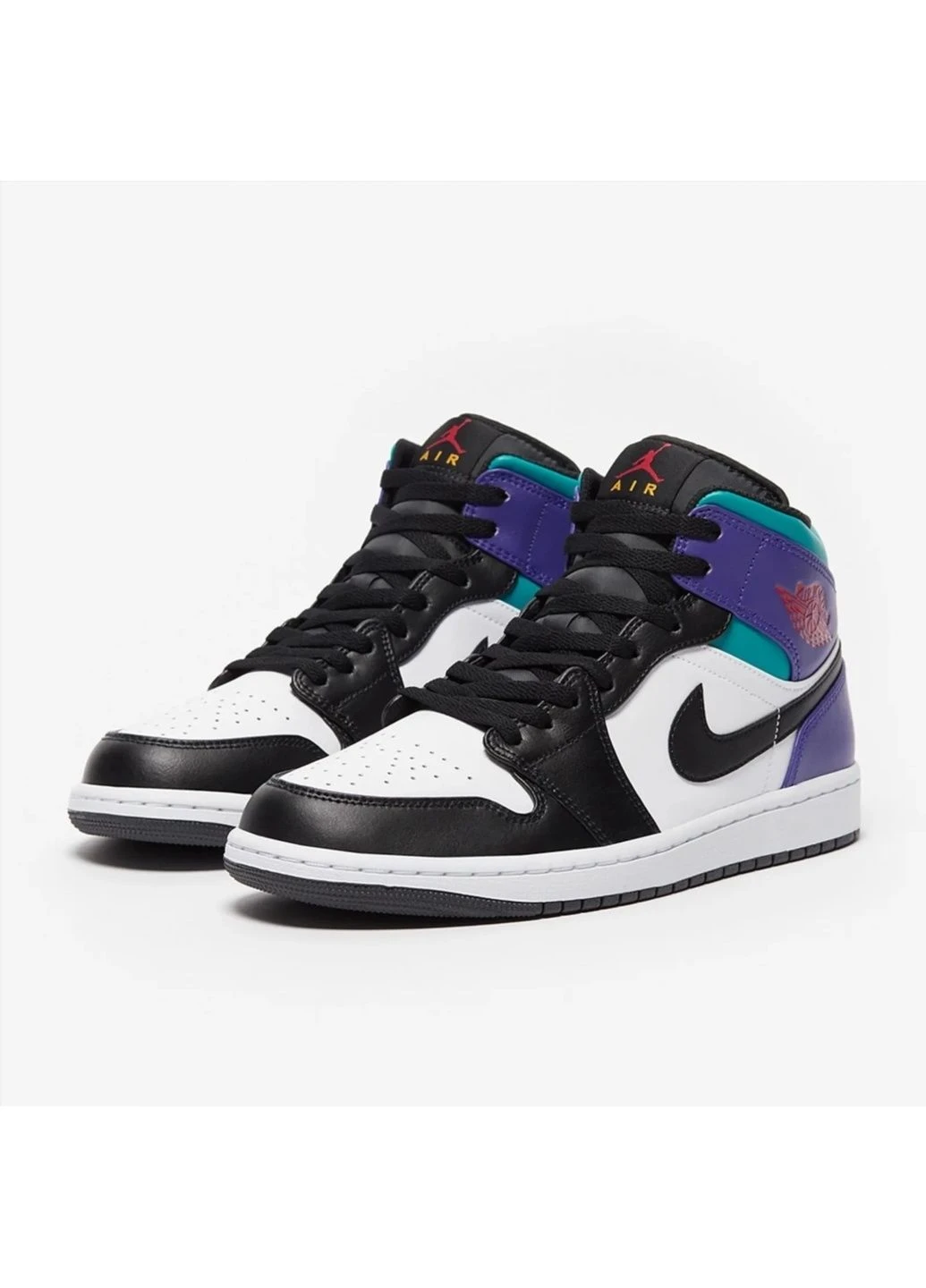 Черные кроссовки мужские 1 mid white/black Air Jordan