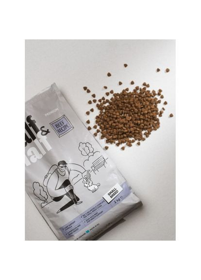 Сухой корм для взрослых собак маленьких пород, с говядиной, 2 кг Half&Half (334428838)