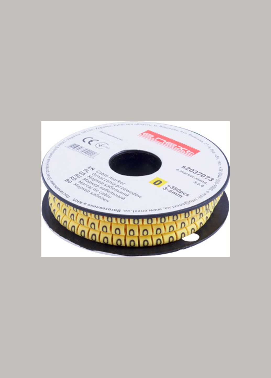 Маркер кабельный цифра "0" 3-6мм.кв. (350шт/рул) [s2037073] e.marker.stand.3.6.0 E.NEXT (344534540)