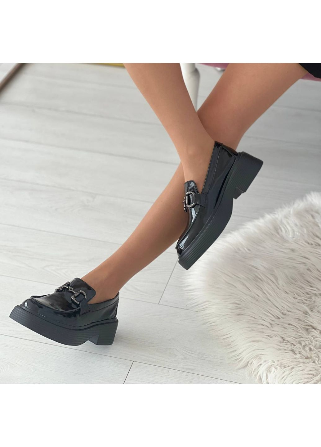 Україна Шкіряні лофери чорний з натуральна шкіра, україна — (353492325)