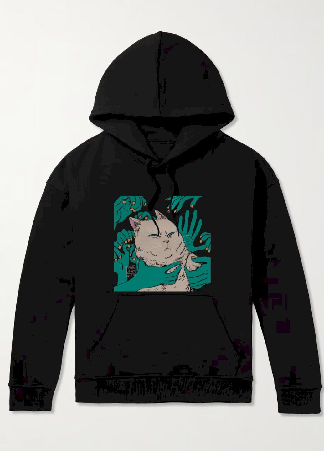 Черный худи мужская черная с флисом YAPPI рисунок (305003890)