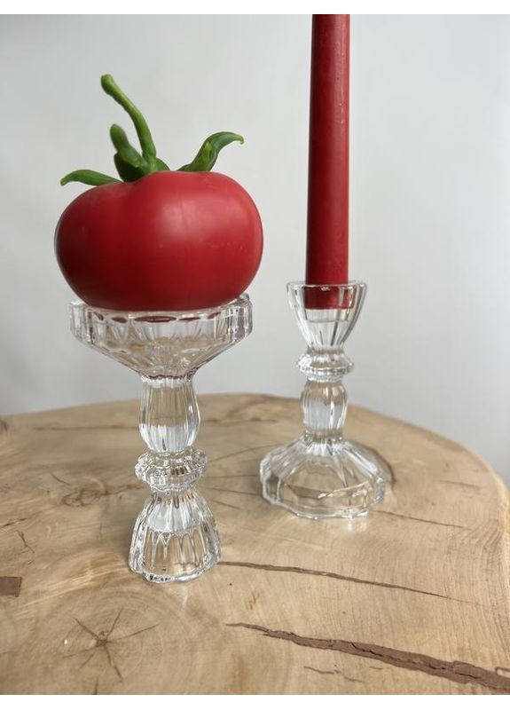 Скляний підсвічник на ніжці, двосторонній, 11 см No Brand (361977194)