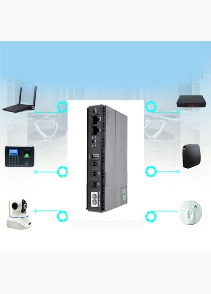 Источник автономного питания роутера - камеры Mini UPS 10400mAh 18W (DC1018P) VIA (307608185)