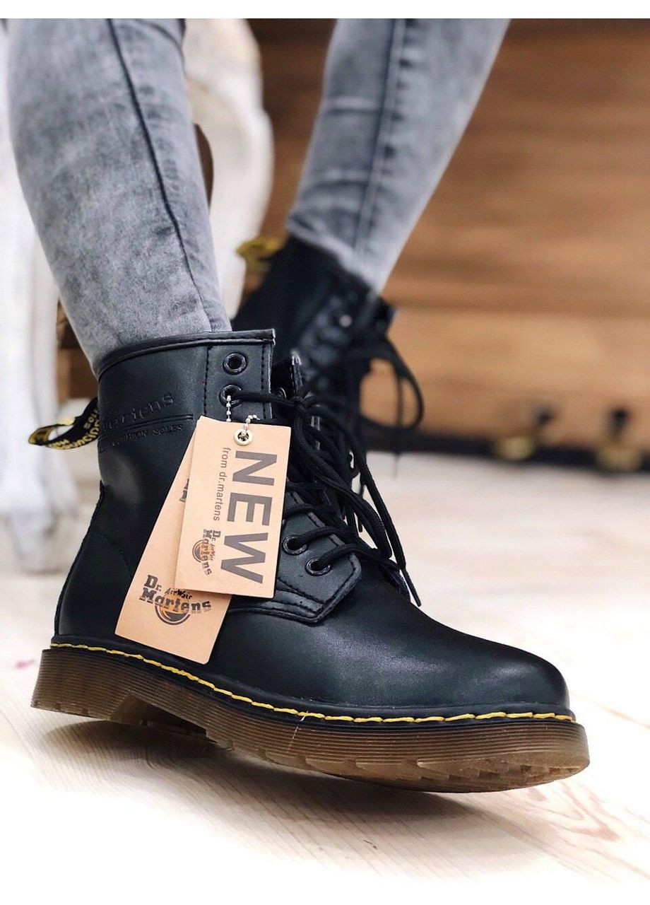 Черевики жіночі та чоловічі Dr.Martens 1460 Black Доктор Мартинс (Хутро) No Brand (366072247)