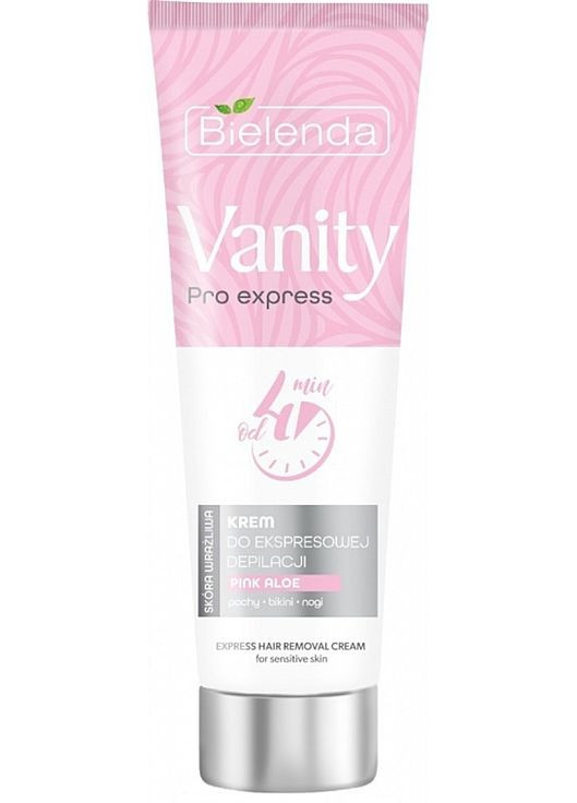 Крем для експрес-депіляції з екстрактом рожевого алое Vanity Pro Express Hair Removal Cream Pink Aloe 75ml (1192548-146587) Bielenda (365800345)