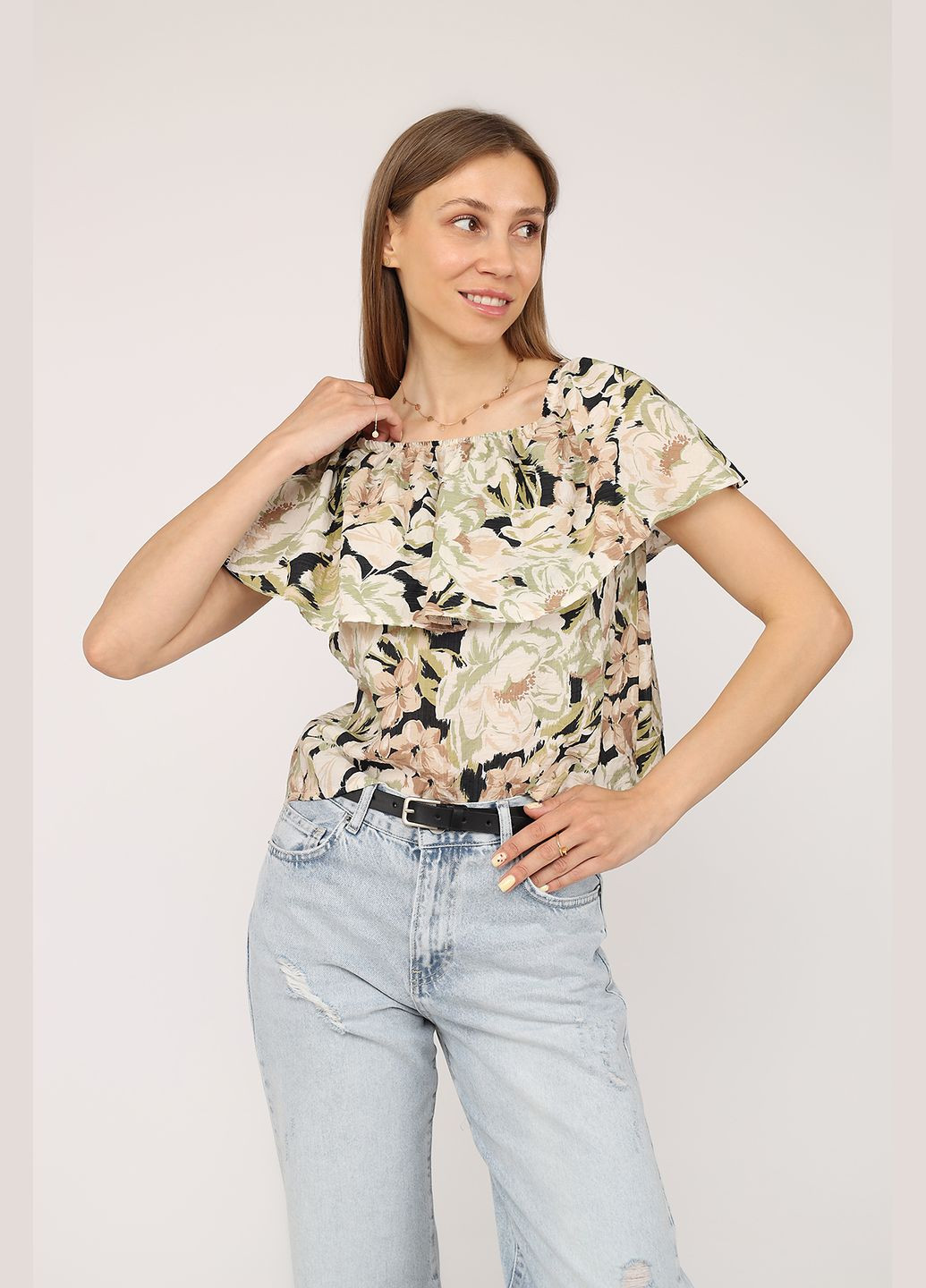 Салатова блуза жіноча колір салатовий cb-00275888 Mixray