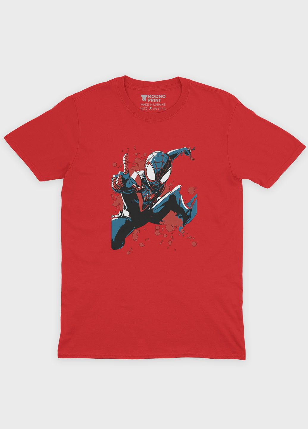 Червона демісезонна футболка для хлопчика з принтом супергероя - людина-павук (ts001-1-sre-006-014-063-b) Modno