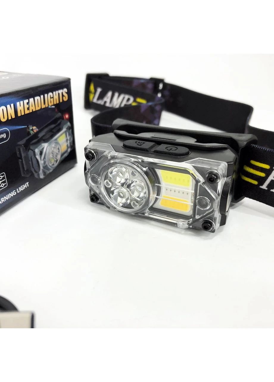 Фонарь налобный YY-19B-3SMD+2COB(white+yellow+red), Налобный фонарик с usb зарядкой No Brand (400377567)
