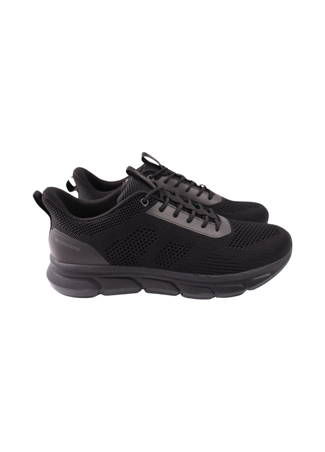 Чорні кросівки чоловічі чорні текстиль Restime 273-24LK
