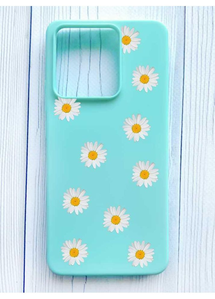 Матовий бірюзовий чохол на Xiaomi Redmi Note 13 Pro 5G Фон ромашки (принт 41) Creative (355409980)