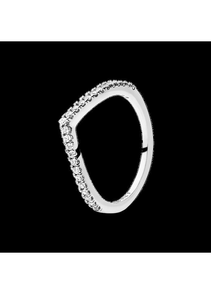 Серебряное кольцо Пандора сияющая Wishbone 196316CZ Kabluchka (355345227)