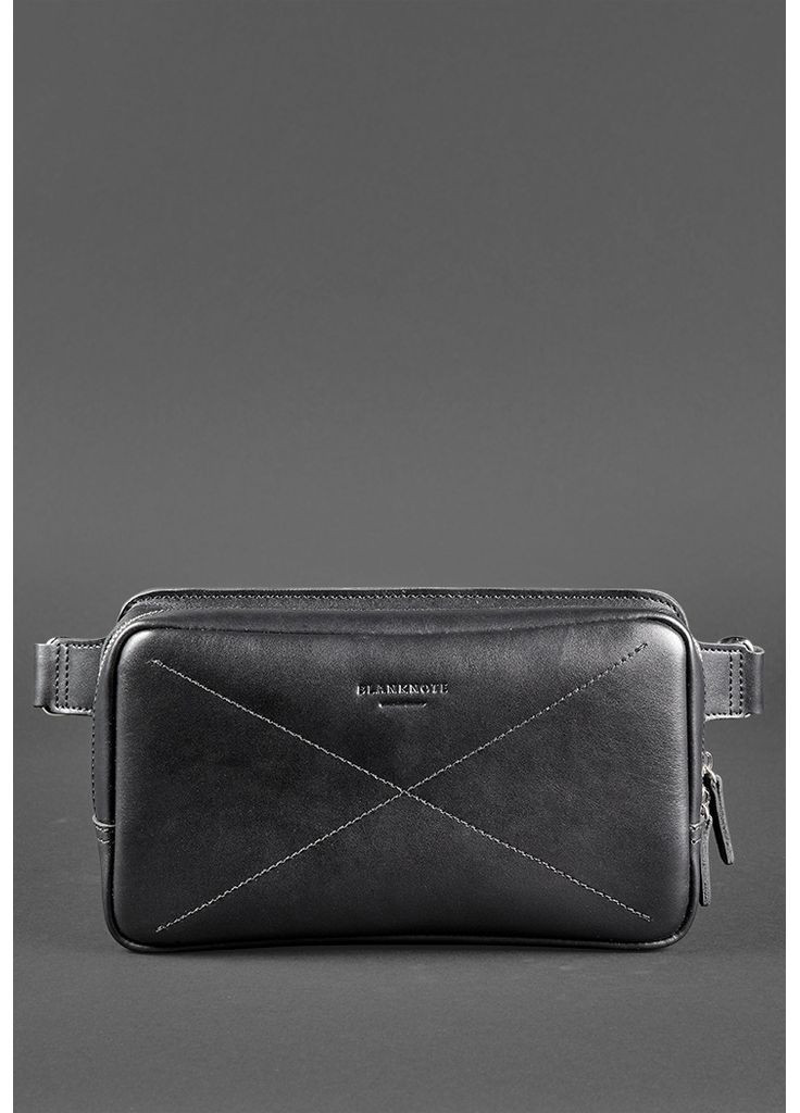 Шкіряна поясна сумка Dropbag Maxi чорна Krast BlankNote (348359347)