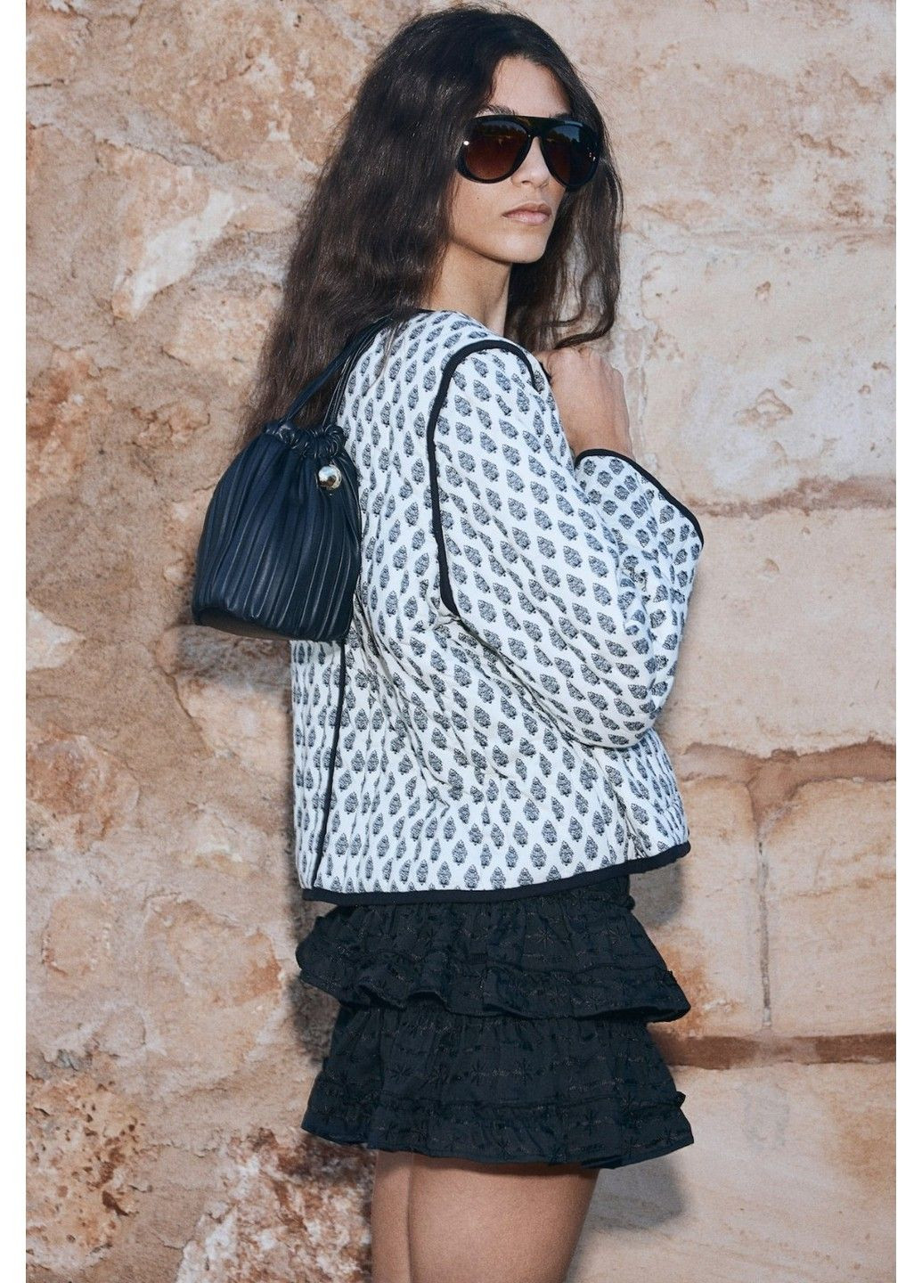 Белый женский женский стеганный жакет н&м (58129) xs белый H&M - демисезонный