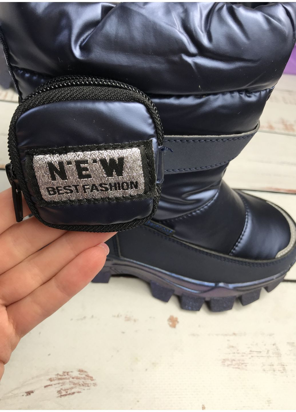 Чоботи дутики дитячі на дівчинку ТОМ.М Темно-синій (766) Том.М (354822839)