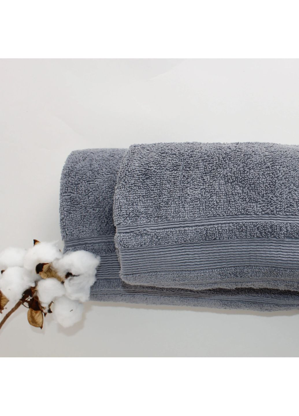 Хлопковое полотенце для лица 50*90 см, 550 г/м2 Fancy Серый (256505090) ТЕП однотонный серый