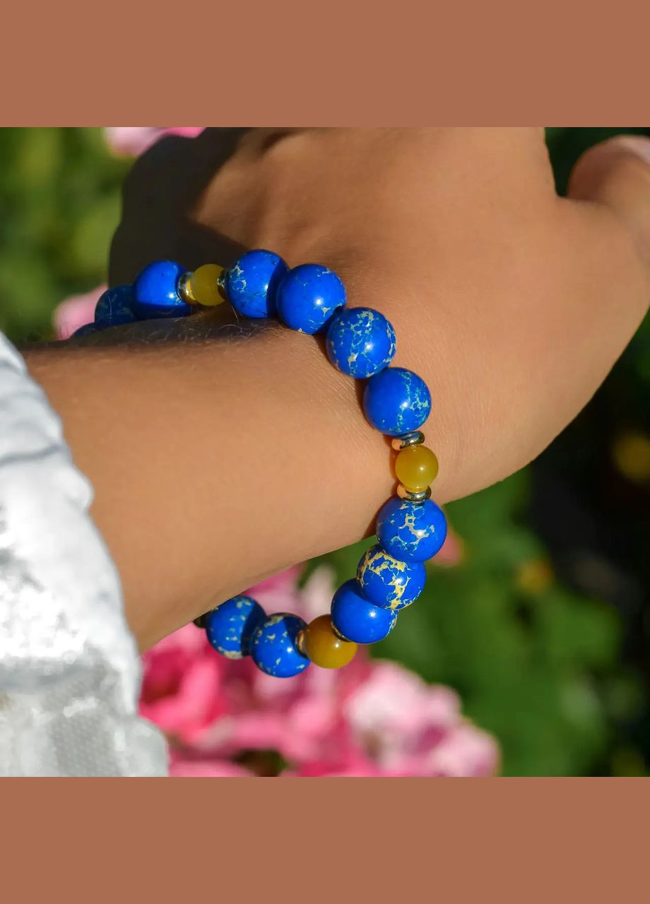 Браслет на гумці натуральний Варісцит, Котяче Око +вставки колір золото фур-ра гіп-ний сплав d-10х6мм L-18см No Brand браслет (303283210)