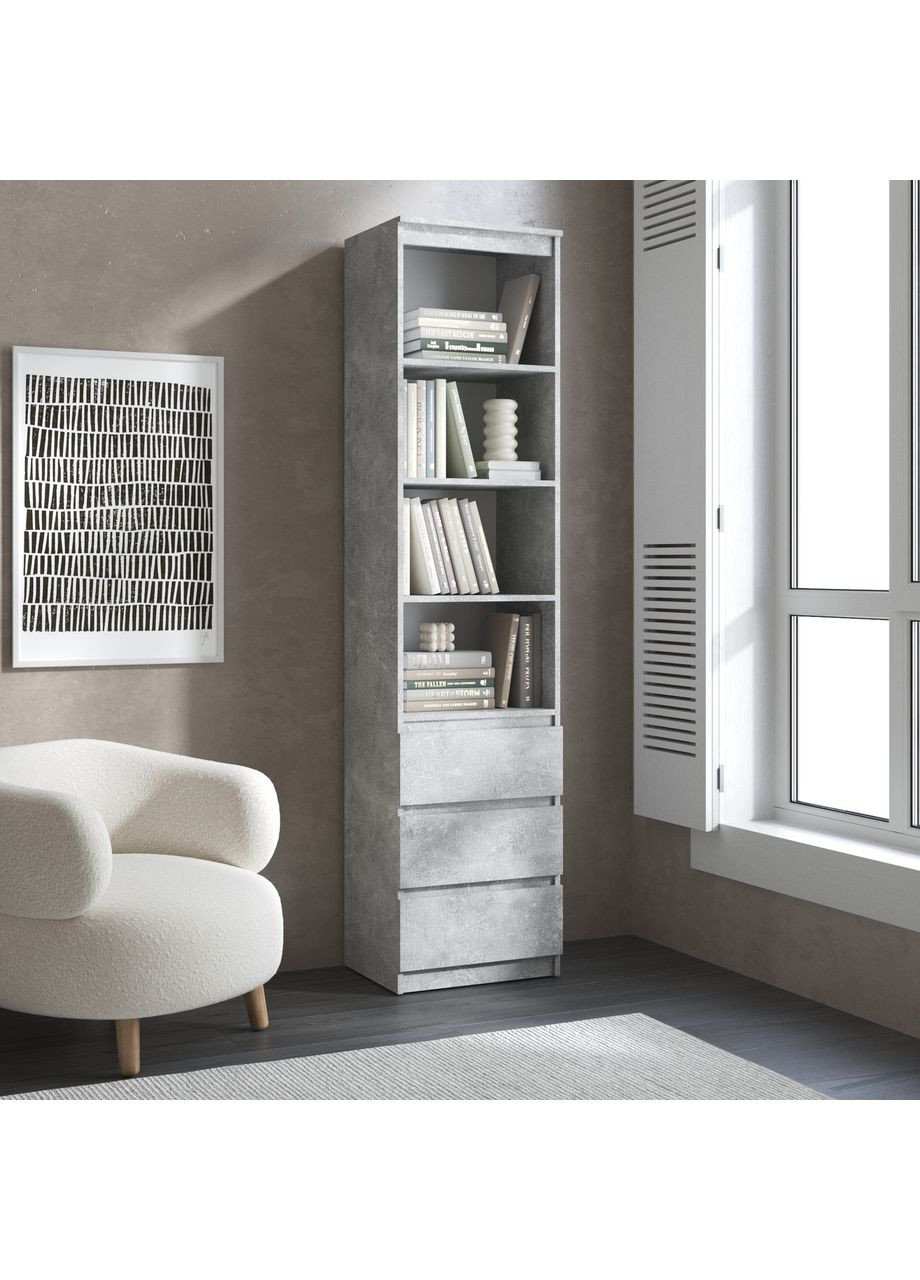 Пенал з відкритими полицями та шухлядами з фасадами без ручок R-25 VAYS (372655595)