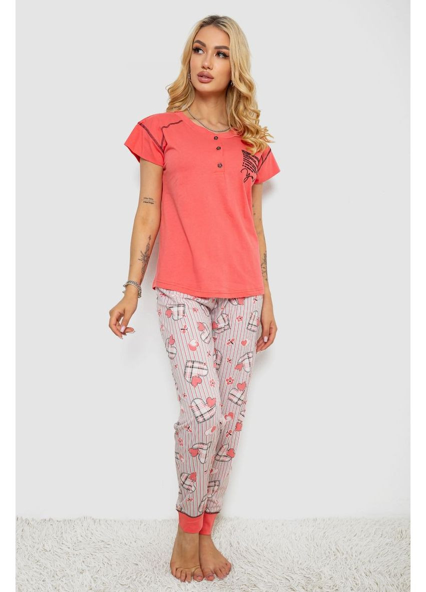 Коралова піжама жіноча з принтом,, 243r0004-p3 Sude