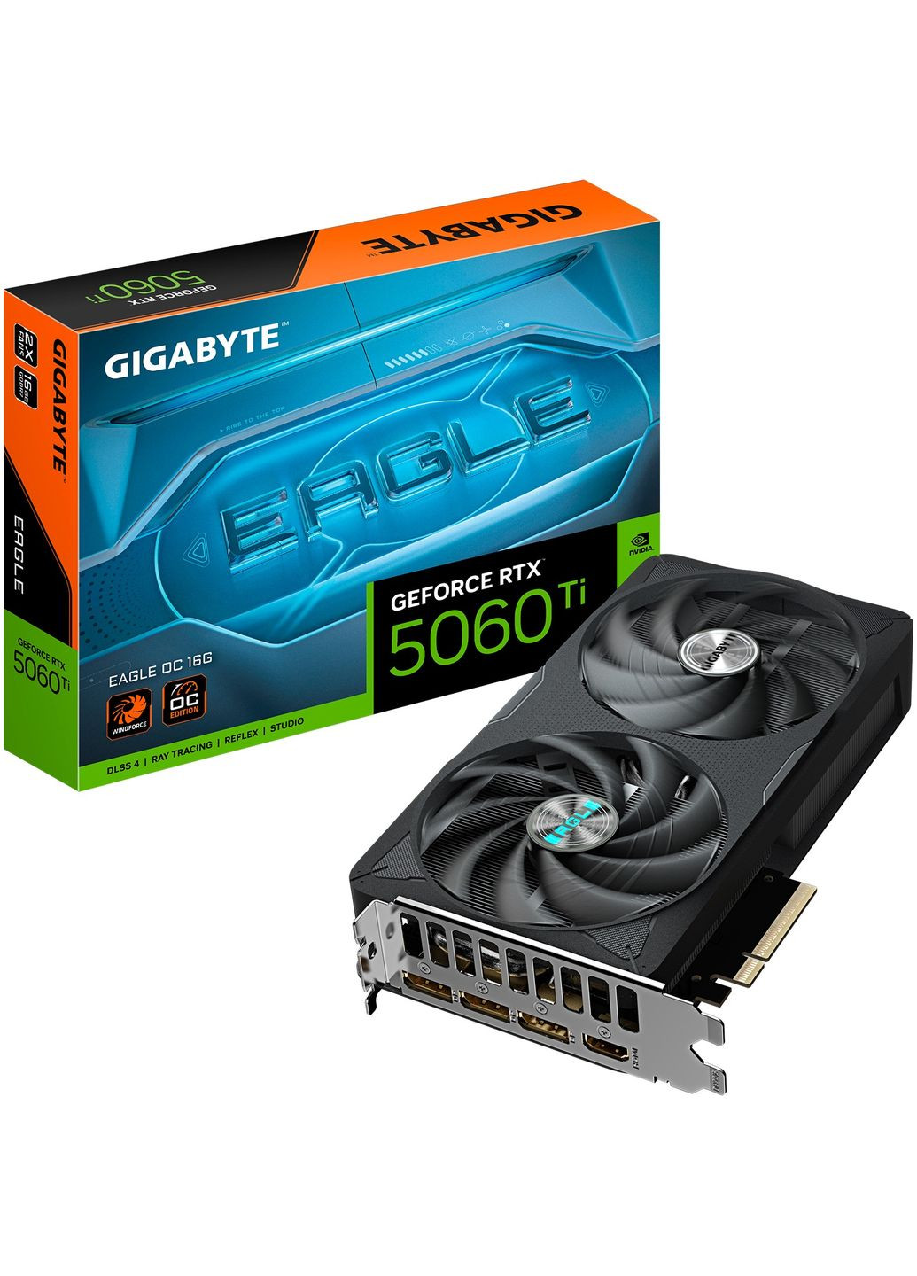 Видеокарта GF RTX 5060 Ti 16GB GDDR7 Eagle OC (GV-N506TEAGLE OC-16GD) Gigabyte (347586537)