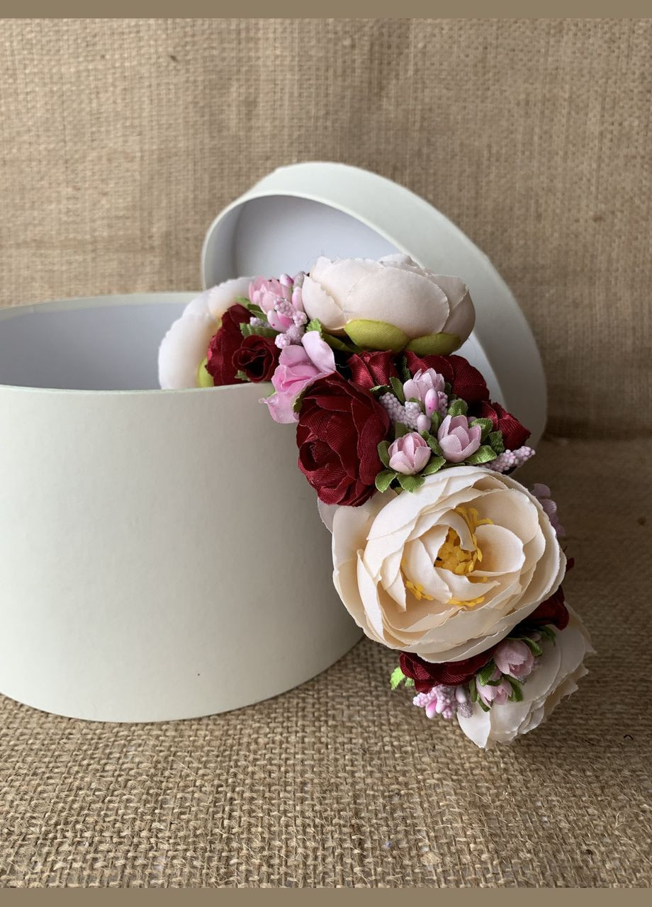 Обруч венчик украинский цветы под вышиванку бордо No Brand (371395149)