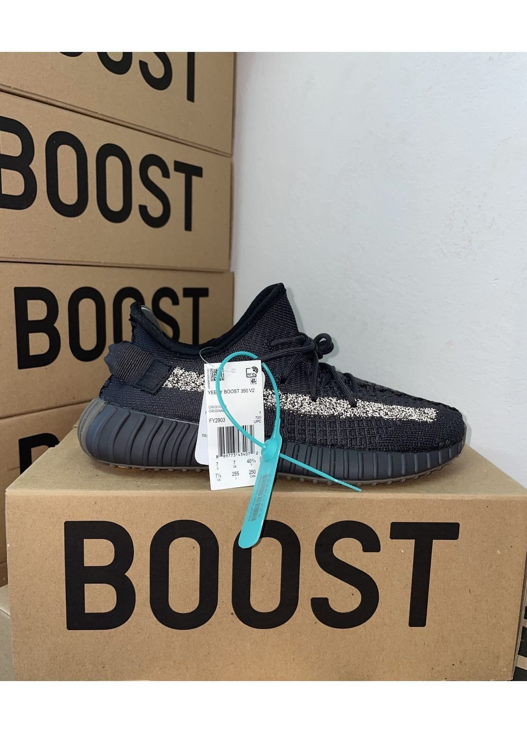 Графітові літні кросівки yeezy 350 cinder рефлективна полоса No Brand