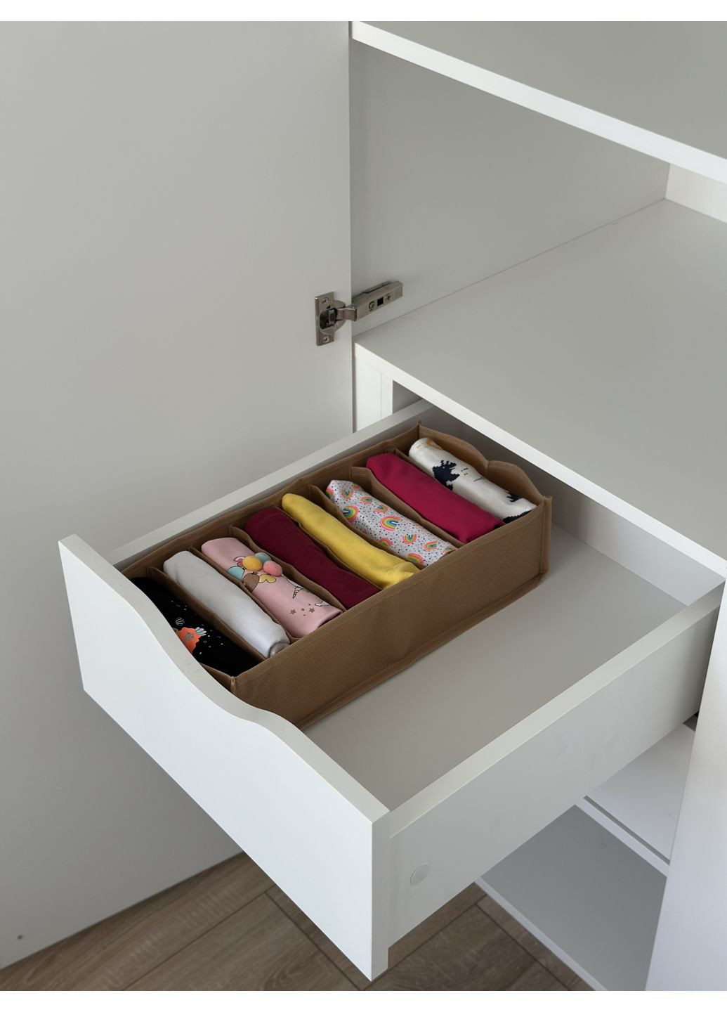 Набір гнучких органайзерів XS, S, M без картону (бежевий) для білизни та дитячих речей Organize (356473671)