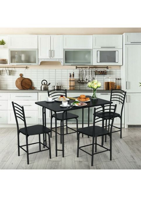Комплект мебели Katarina стол и 4 стула черный Costway (361952912)