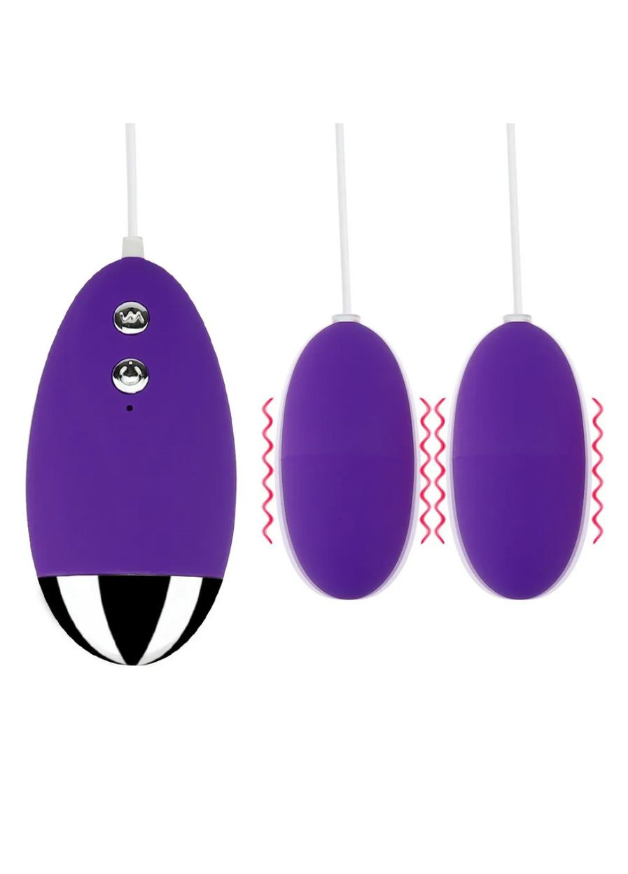 Віброяйце з пультом управління фіолетового кольору, на батарейках, 10158 No Brand (315439954)