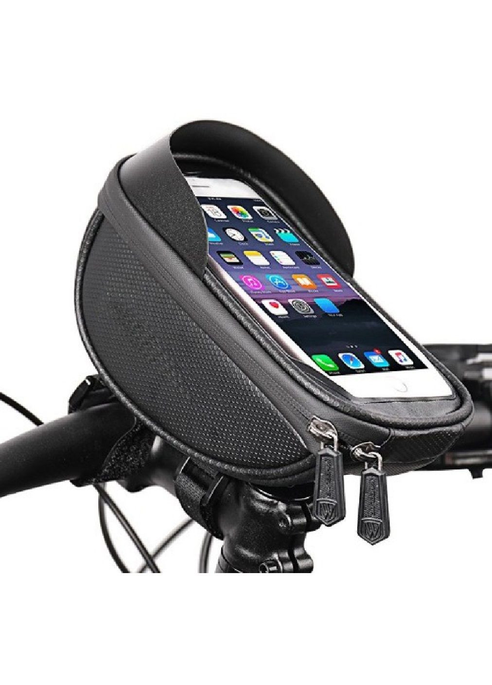 Велосумка водонепроникний матеріал на кермо велосипеда з прозорою кишенькою для телефону 19х10х11 см (477860-Prob) Чорна Unbranded (300430737)