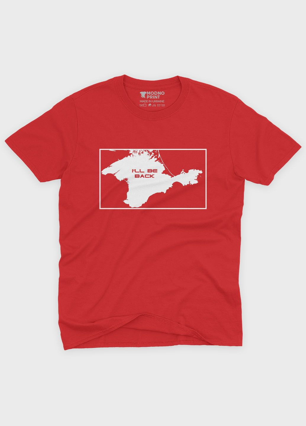 Красная демисезонная футболка для девочки с патриотическим принтом крым (ts001-5-sre-005-1-122-g) Modno